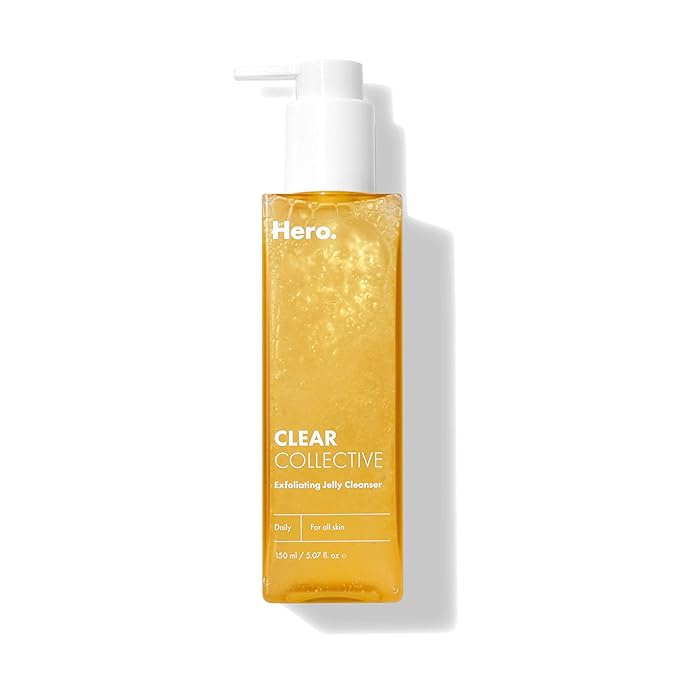Hero Cosmetics Clear Collective Exfoliating Jelly Cleanser - Gentle Daily Foam Facial Cleanser, Removes Oil and Dead Skin, Fragrance and Paraben Free (5.07 fl oz)
