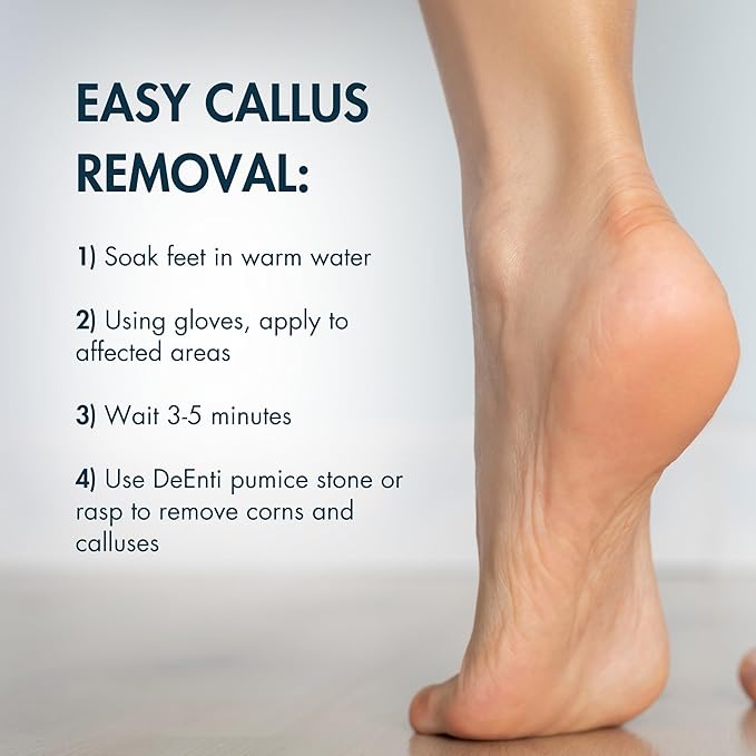 DeEnti Double Pumice Pack, Bundle Includes Mint Scented Callus Remover, 2 Pumice Stones for Feet, and 4 Pairs of Gloves, Salon Grade Foot Care, Home Manicure and Pedicure Kit