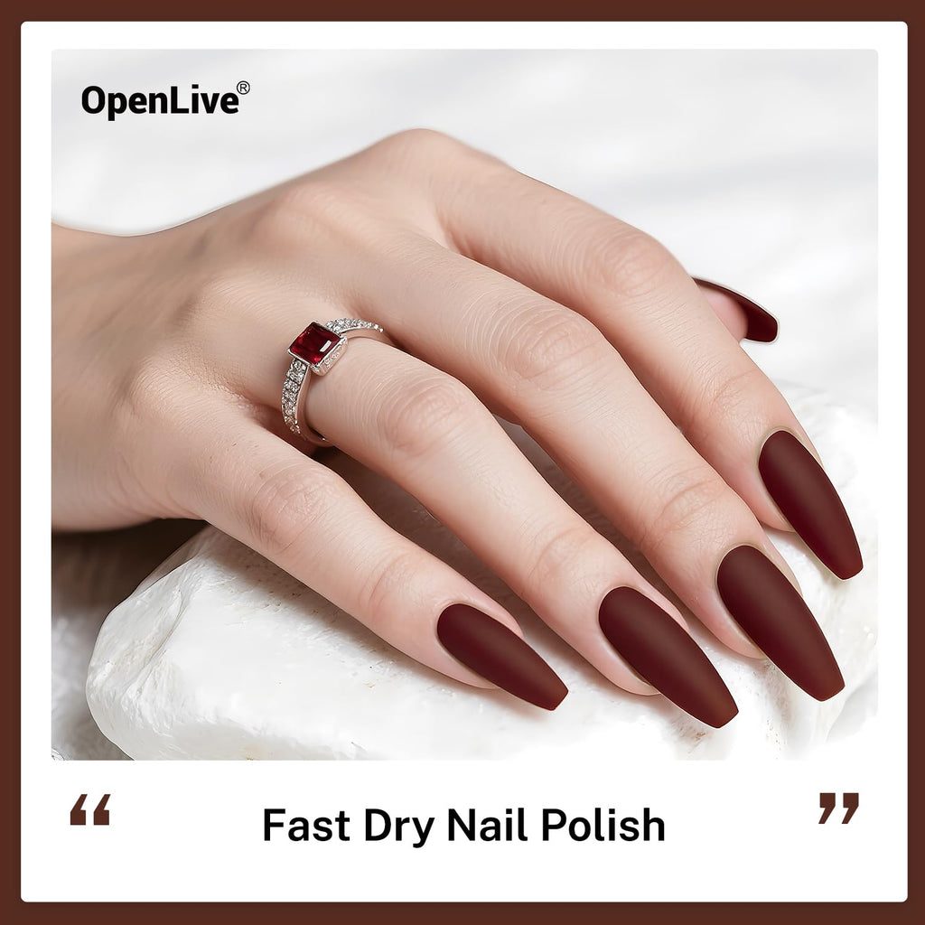 16.5ml Brown Nail Polish Large Volume Quick Drying Nail Polish, Fast Drying and Long Lasting Color Nail Art DIY Home Manicure Gift for Women