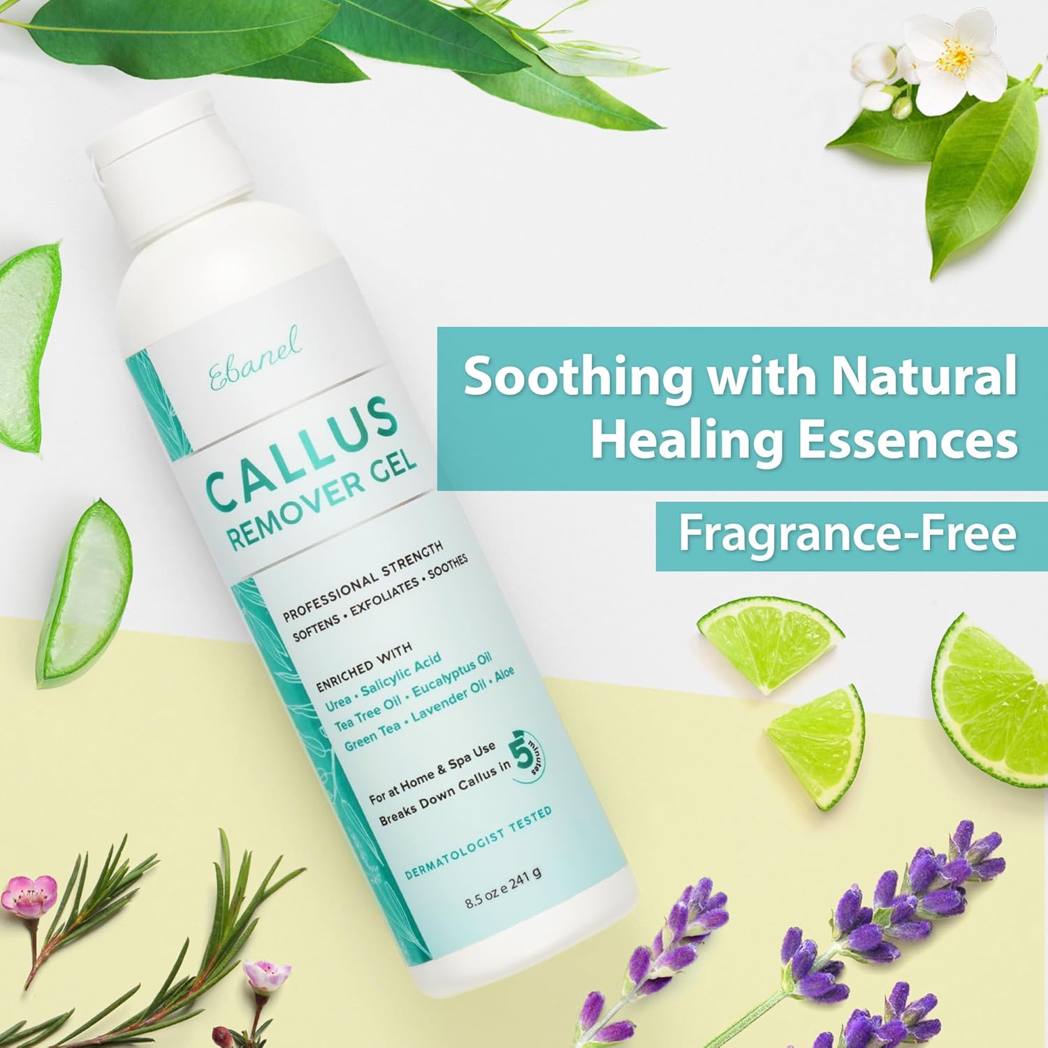 Ebanel Professional Callus Remover for Feet with 20% Urea, Epsom Salt, Salicylic Acid, Glycolic Acid, Heel Toe Foot Callus Remover Gel Peel Exfoliator Dead Skin Removal for Feet, Cracked Heel Repair