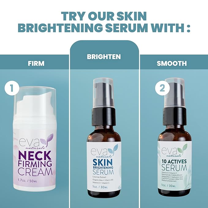 Licorice Extract Skin Brightening Serum by Eva Naturals - Face Serum for an Even Complexion - With Peptides, CoQ10 and Vitamin E