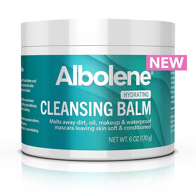 Albolene Cleansing Balm, Hydrating Makeup Remover and Face Wash with Shea Butter and Jojoba Oil, 6 fl oz, Packaging May Vary