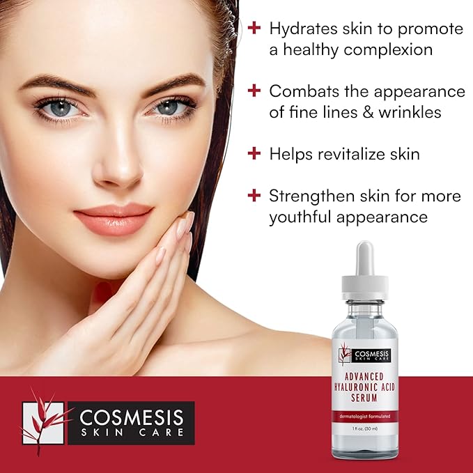 Advanced Hyaluronic Acid Serum - Hydrates & Revitalizes Skin, Reduces Fine Lines & Wrinkles, 30ml - Cosmesis