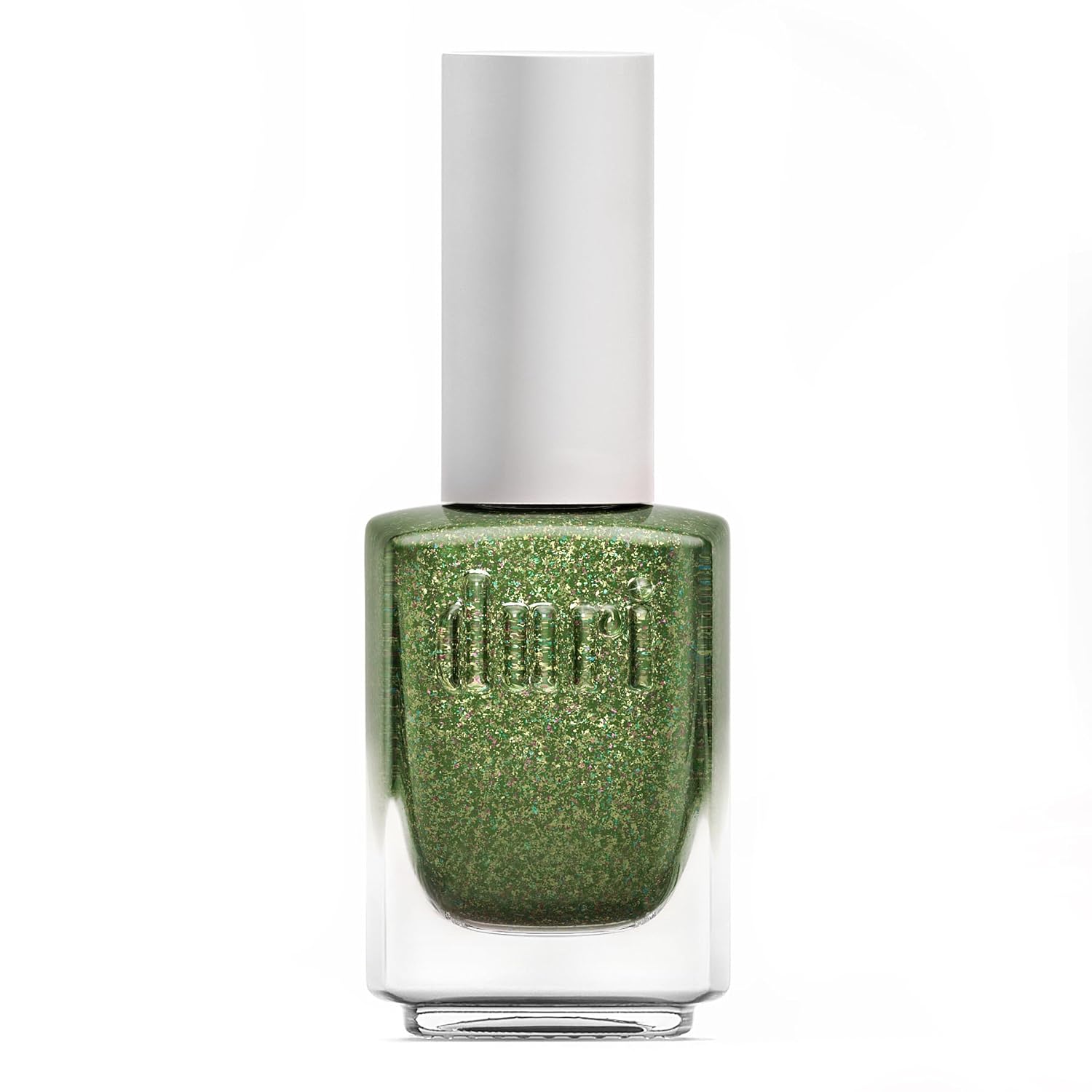 duri Nail Polish, 596 Indulge My Whim, Green Tinsle Sparkle Lacquer, Glitter Flake Topper, Glossy and Chip Resistant Finish | 0.45 Fl Oz