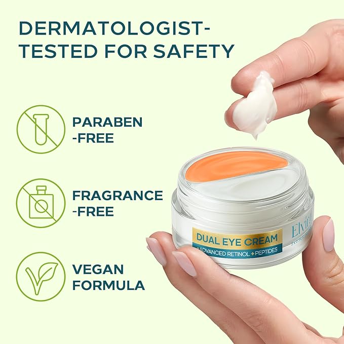 0.68 OZ Dual Eye Cream – Anti-Aging Blend with Stem Cells, Retinol & Peptides – Tightens, Brightens, and Smooths