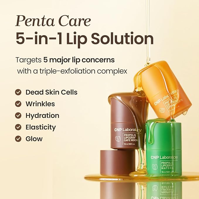 CNP Honey Lip Butter - Propolis Lipcerin™ 06 Caramel Latte, Café Edition, Hydrating Overnight Manuka Lip Balm & Mask, 12hrs Long-lasting Moisture, Gifts for Women, Korean Skin Care, 0.5 fl.oz.