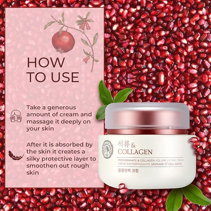 The Face Shop Pomegranate & Collagen Volume Lifting Eye Cream | Deep Revitalizing Cream for Elasticity, Firmness & Density | Anti-Aging Korean Moisturizer | Plump & Smoothen Your Skin, 3.38 Fl Oz