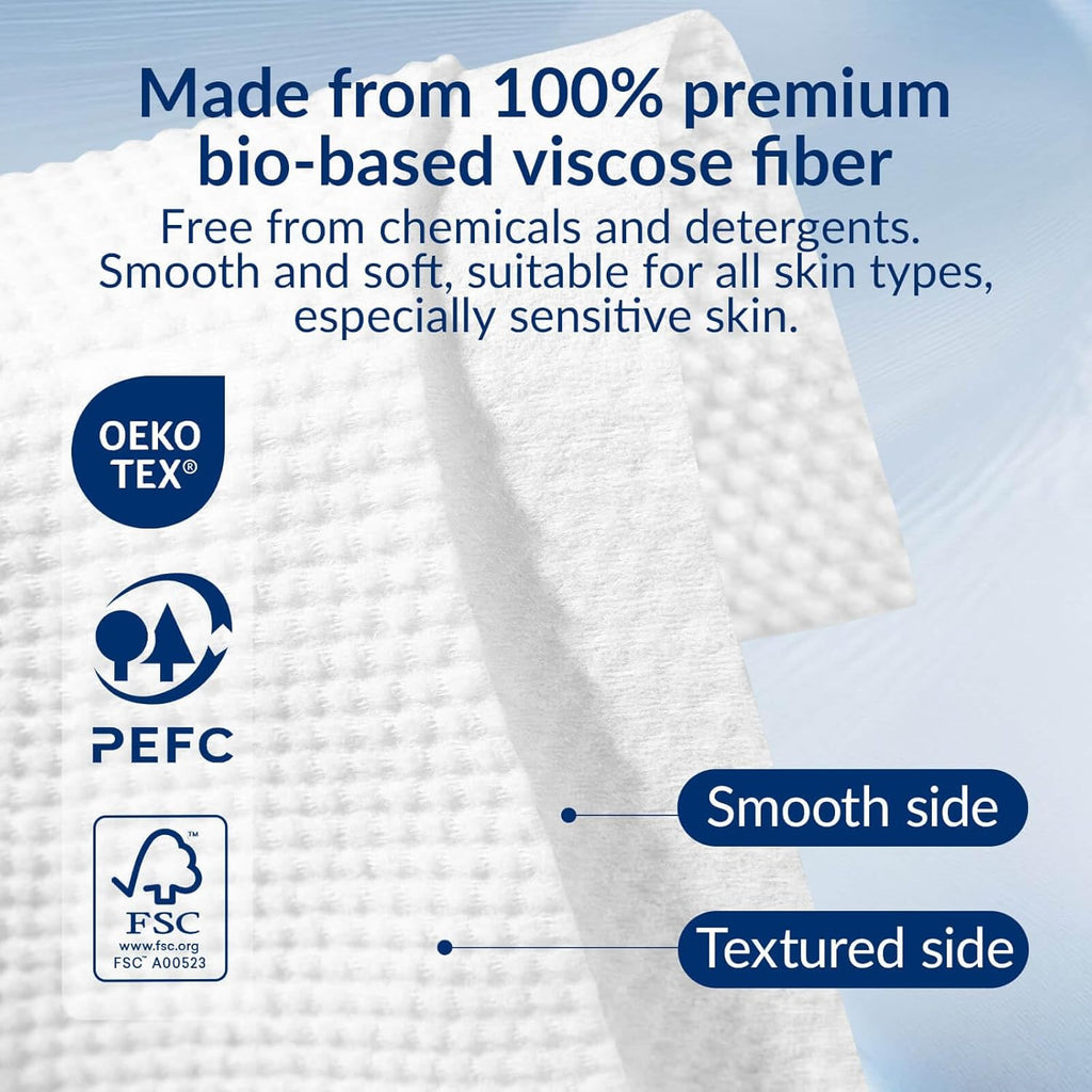 XL Disposable Face Towels, 100% Biodegradable, Non-Toxic, Unscented Thick Face Towelettes for Sensitive Skin Face Washing, Ultra Soft Makeup Remover Dry Wipes, 120 Count (2 Pack)