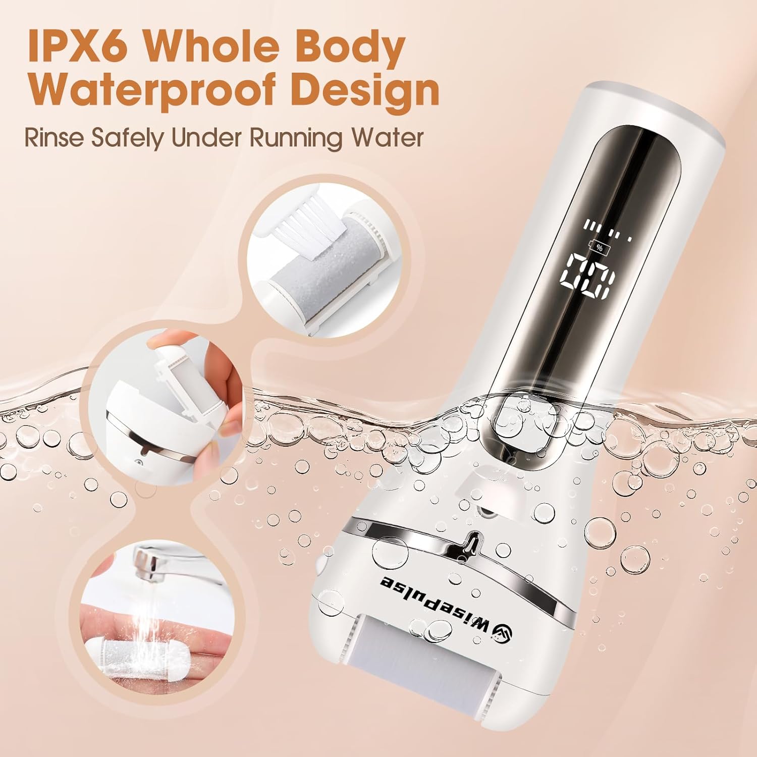 Electric Feet Callus Remover, Rechargeable Electronic Foot File Pedicure Tools, IPX6 Waterproof Electric Callus Remover for Feet with 3 Rollers, Professional Foot File for Dead, Hard, Cracked Skin