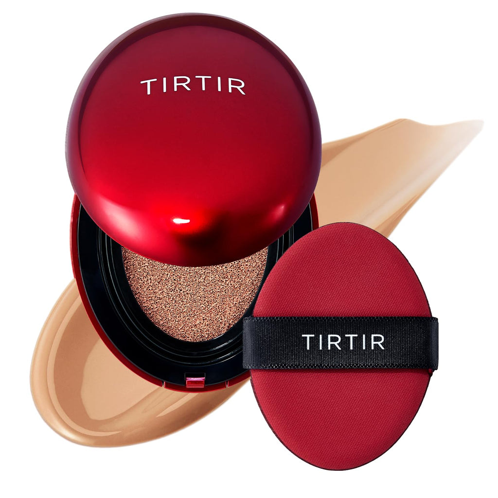 TIRTIR Mask Fit Red Cushion Foundation | Full coverage, Weightless, Skin fit, Satin Glow Finish, Korean Makeup BB Foundation, beauty, Tattoo cover up, Buildable (#29C Taupe Beige, 0.63 Fl Oz)