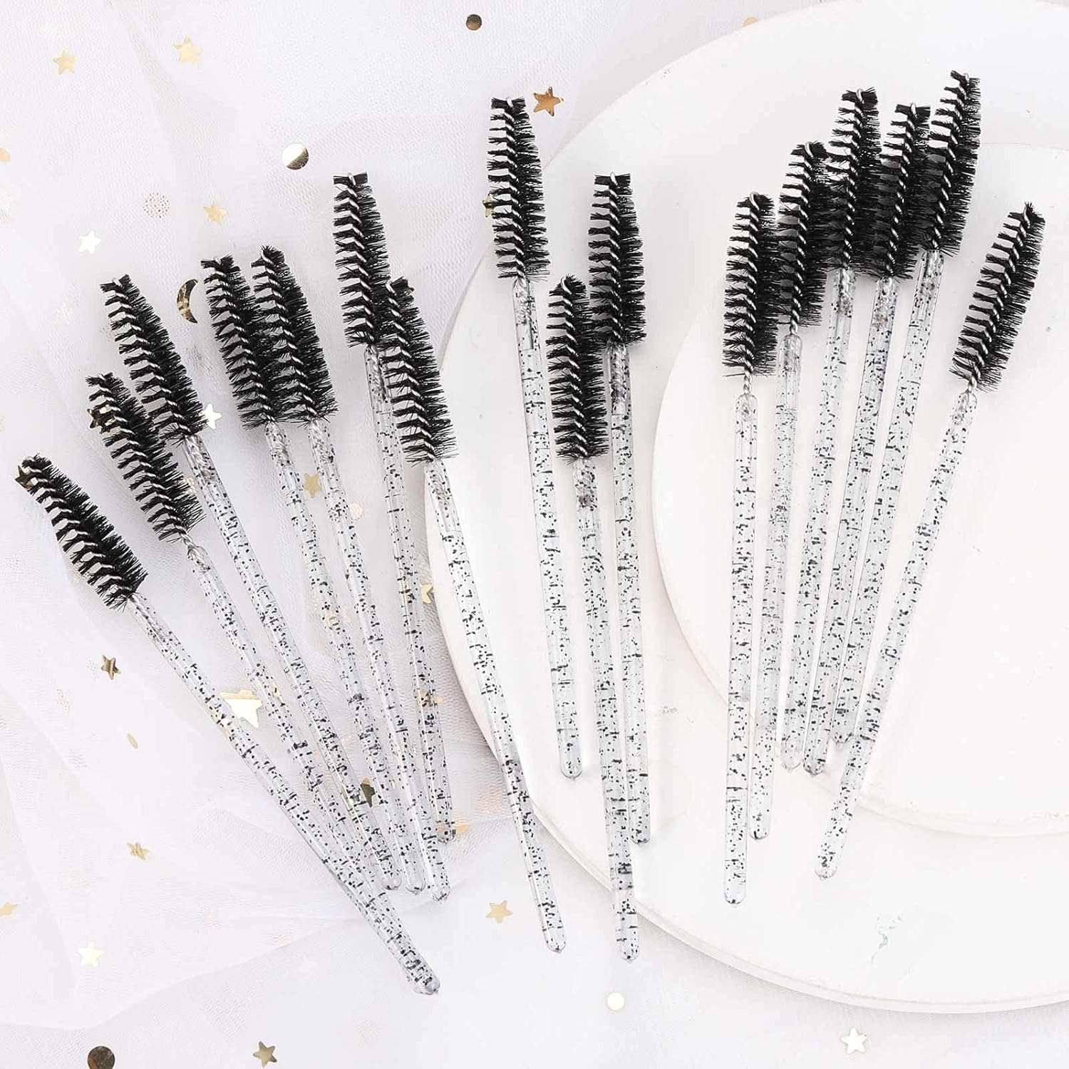 Tbestmax 2000 Disposable Mascara Wands Eyelash Brush Spoolies for Eyebrow Eye Lash Extension Black