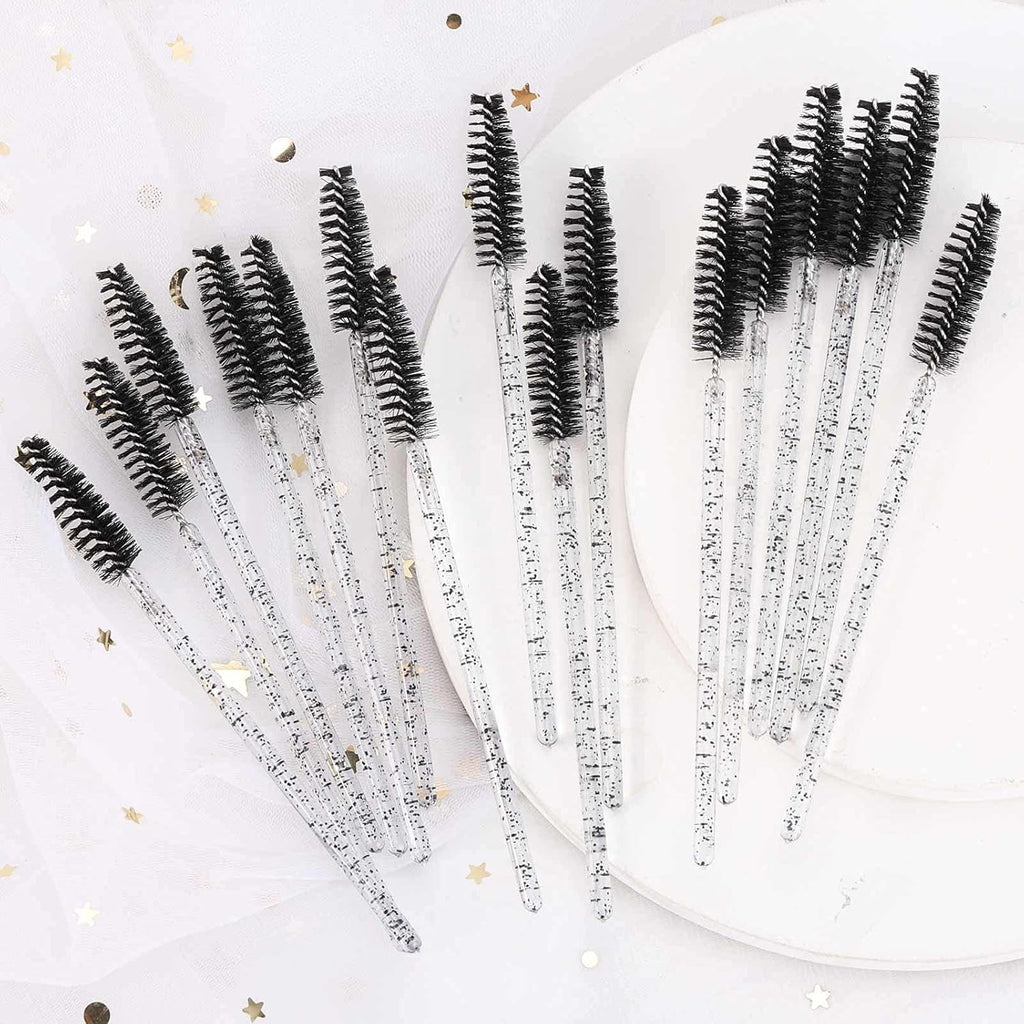 Tbestmax 300 Disposable Mascara Wands Spoolies Eye Lash Brush for Eyebrow/Eyelash Extension Black
