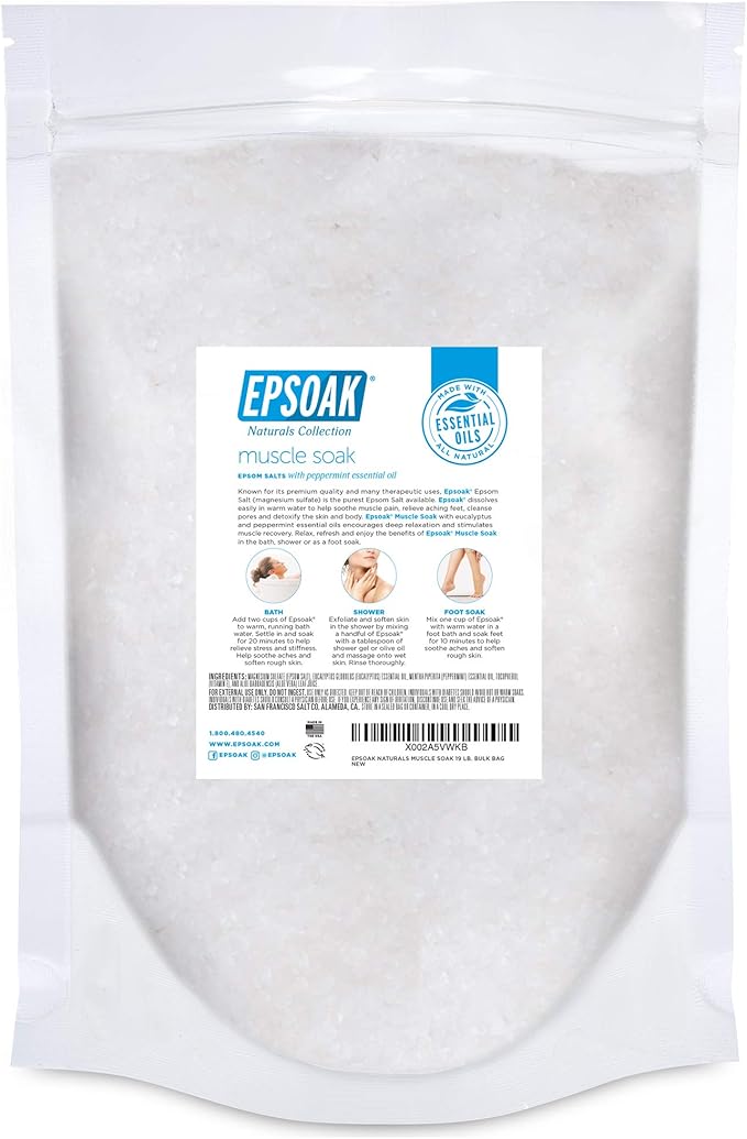 Epsoak Epsom Salt Muscle Soak 19 lbs. Bulk Bag