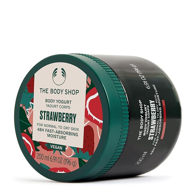 The Body Shop Strawberry Body Yogurt, 48hr Moisturizer, 100% Vegan, 6.91 Fl.Oz
