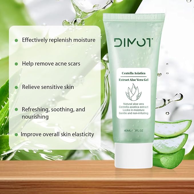 Purifying Exfoliating Gel, Facial Exfoliator Cleanser, Exfoliating Face Scrub with Aloe Vera Gel,Gentle Exfoliator Facial Cleanser for All Skin Types, Skin Care Set for Men & Women (Green, 2pc)