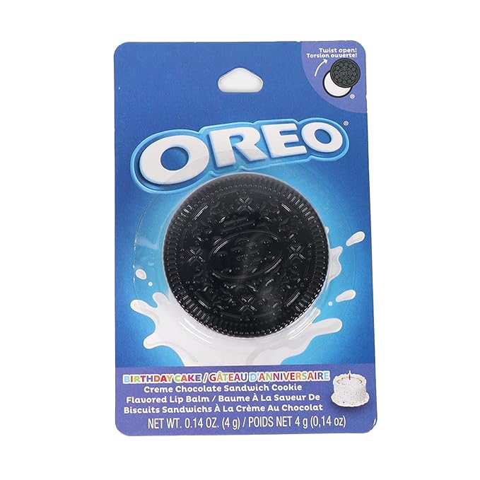 Taste Beauty Oreo Molded Lip Balm, Oreo Cookie Flavored Moisturizing Lip Balm in Cute Oreo Shaped Balm Container, White