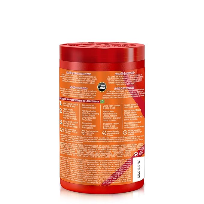 Novex Brazilian Keratin Hair Mask, 14 Oz - Reconstructive Keratin, Frizz control & Damage Repair