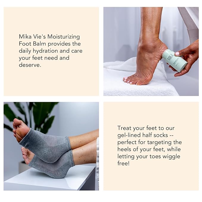 Foot Balm & Foot Socks | Moisturizing Foot Balm for Dry Cracked Feet, Urea Cream & Foot Moisturizer, Foot Balm Softens & Exfoliates Skin