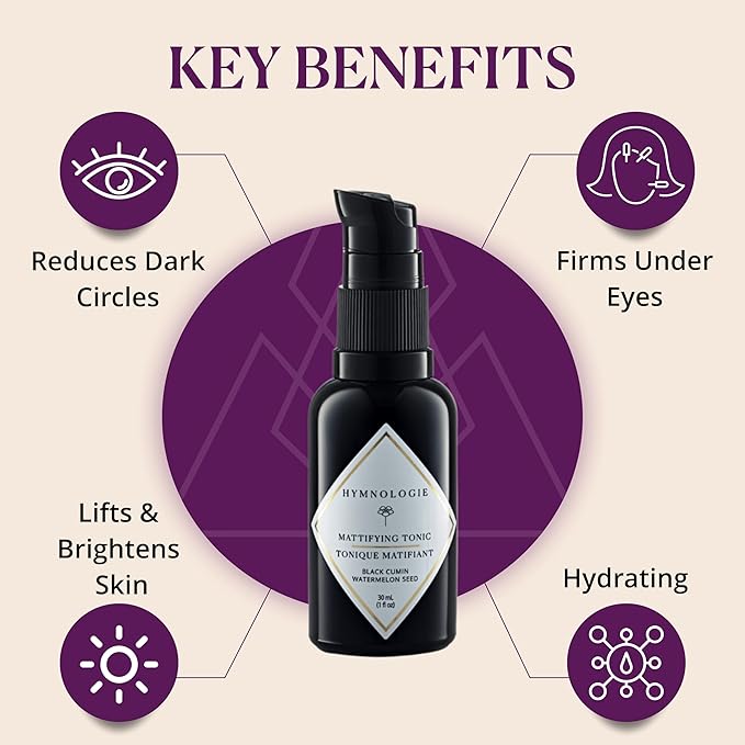 Mattifying Tonic Facial Serum - Moisturizer for Oily Skin Control and Hydration with Black Cumin and Watermelon | Fast Absorbing Matte Primer for Face Repair | for All Skin Types – 30ml