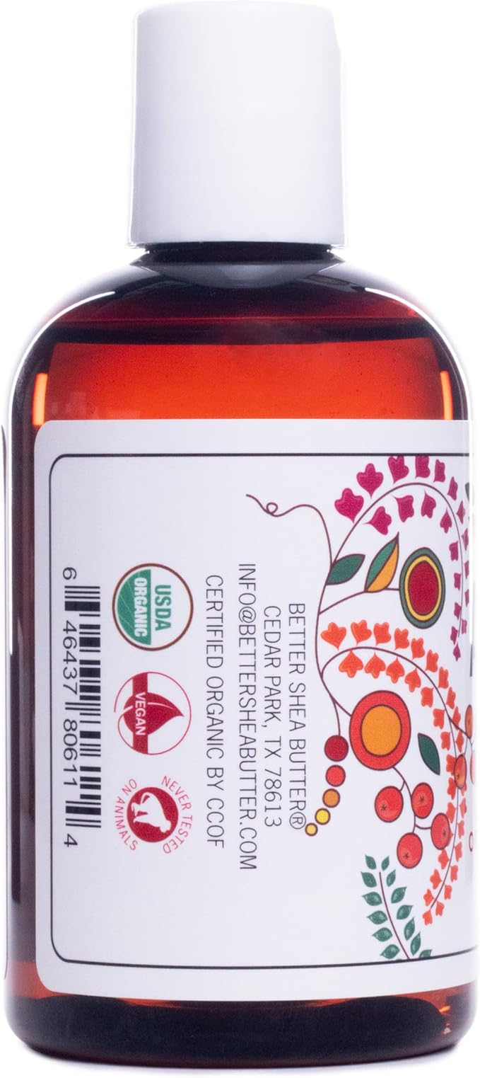 Better Shea Butter Organic Almond Oil | 100% Pure, Cold-Pressed | Natural Massage Oil for Body and Face | 4 oz