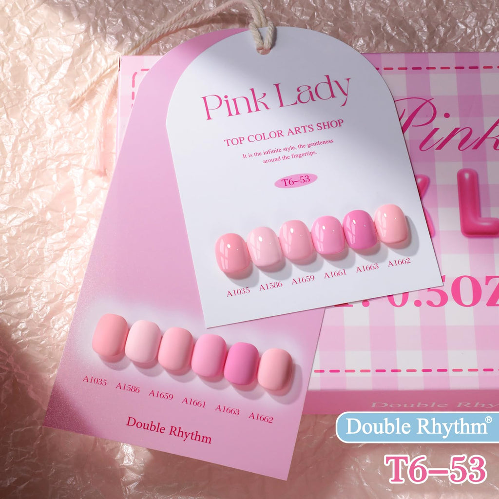 Double Rhythm 6 Pcs 15 ML Gel Polish Set Same Color Same Bottle Soak Off Gel Polish Kit Nail Art Manicure Salon DIY at Home for Women (Neutral Skin Pink Nude Beige -T6-53)