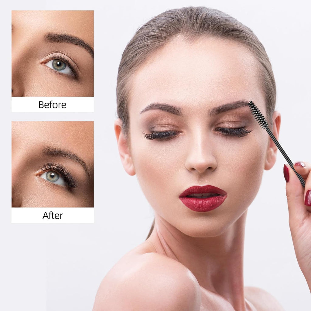 Tbestmax 1200 Disposable Mascara Wands, Spoolies Brush for Eyelash Extensions, Spooly Eyelash Eyebrow Brushes Lash Wand Applicator Makeup Kits - Black