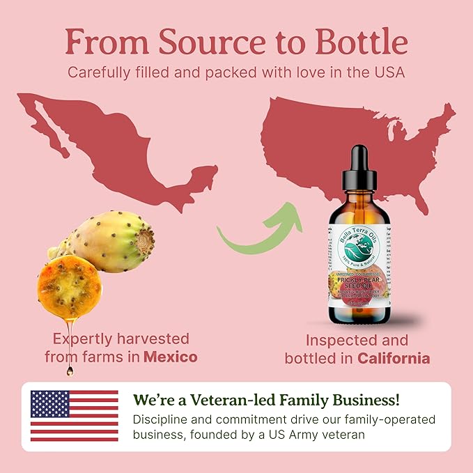 Bella Terra Oils - Prickly Pear Oil 4 oz - Extracted from Cactus Pear, Enriched with Omega-6, Vitamin K, Experience the Opulence of Nature
