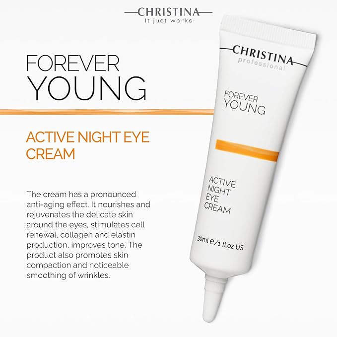 '-CHRISTINA- Forever Young Active Eye Night Cream with Retinol | Avocado Oil Eye Cream | Rejuvenates, Moisturizes, and Nourishes the Skin 30ml