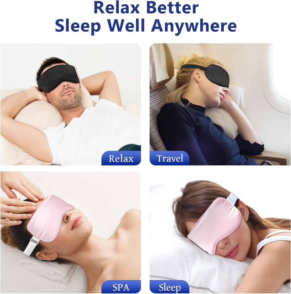 Cooling Eye Mask for Sleeping Migraine Headache Relief Mask Gel Cold Compress Eye Face Ice Pack for Eyestrain Dark Circles and Puffiness Relaxation Gifts for Women Men Silk Reusable-2 Pack