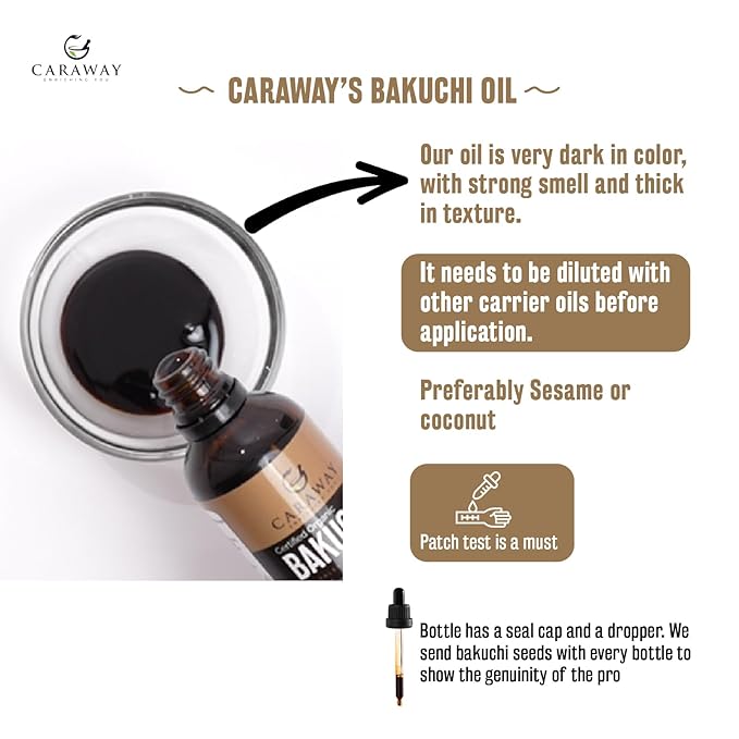 CARAWAY Bakuchiol Oil - 50 ml | Super Critical CO2 Extract | Indian Origin