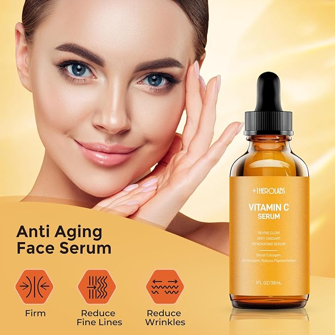2 Packs Vitamin C Serum for Face –Anti Aging Face & Eye Serum, Hyaluronic Acid, Reduce Fine Lines, Dark Spots and Wrinkle