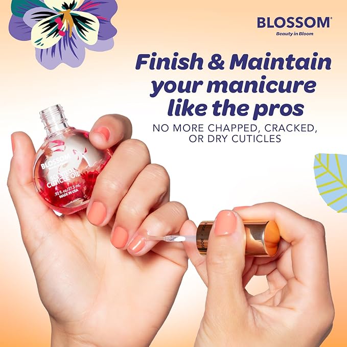 Blossom Cuticle Oil for Nails, Hydrating, Moisturizing, Scented Nail Oil Cuticle Care, Infused with Real Flowers, Made in USA, 0.5 fl. oz, Amazon Exclusive, Coconut