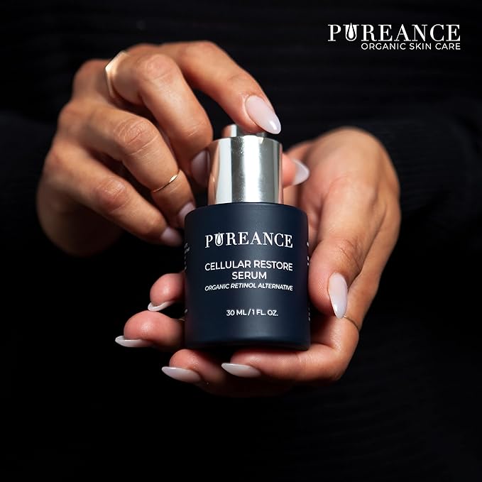 PUREANCE Organic Retinol Bakuchiol Serum for Face with Jojoba Oil, Sea Buckthorn, Bakuchiol oil I Anti Aging Collagen Booster Serum, Reduces Fine Lines & Wrinkles I 1 Fl Oz