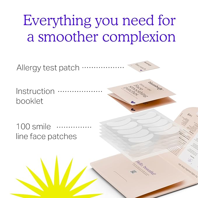 BLUMBODY Smile Line Patches – Face Wrinkle Patches for Fine Lines Around Mouth & between Eyes – Non-Silicone Anti-Wrinkle Facial Tape – Comfortable Overnight Use (90-Day Supply)