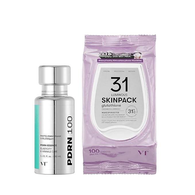 VT COSMETICS Bundle PDRN 100 Essence & Luminous Skin Pack (100 sheets)