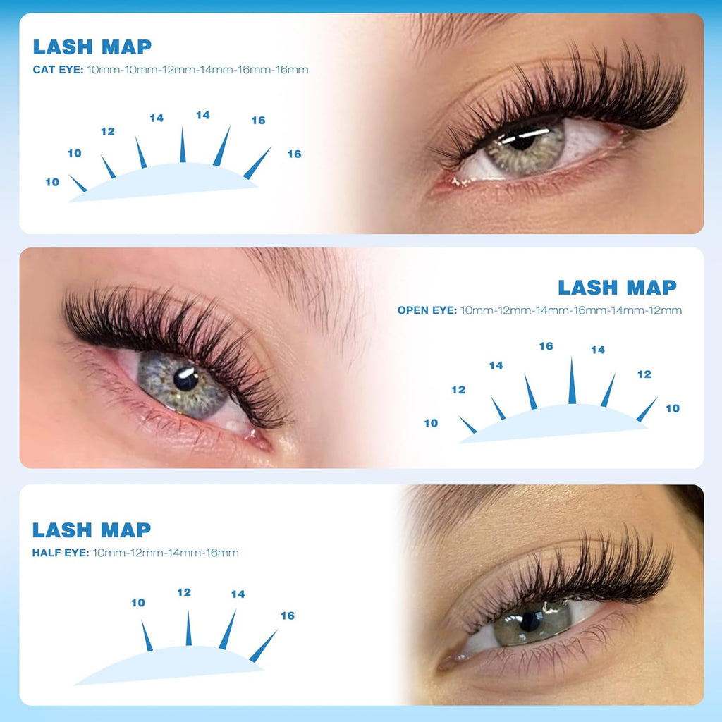 Wispy Lash Clusters Kit Natural Cluster Eyelash Extension C-curly Eyelash Clusters Kit 180Pcs Lash Extension Kit 10-16MM Individual Lashes Clusters Lightweight Eyelash Extension Kit by TNFVLONEINS