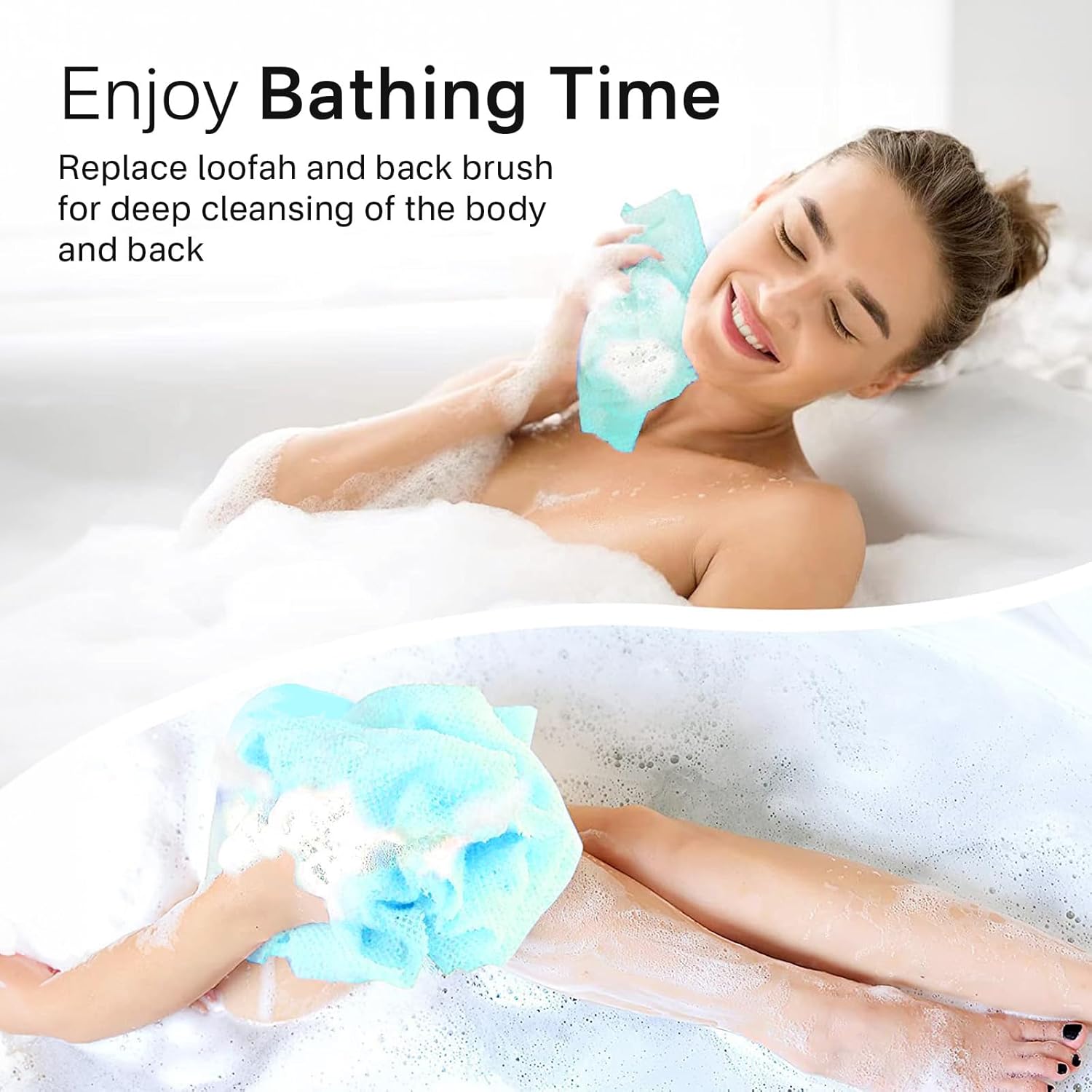 Yiclick Exfoliating Washcloth Towel【3 Pack】- Exfoliating Body Scrubber Exfoliator, Back Scrubber for Shower Bath, Exfoliate Rags Wash Cloths, Loofah Lufa Sponge, Body Scrub & Exfoliation Women Men