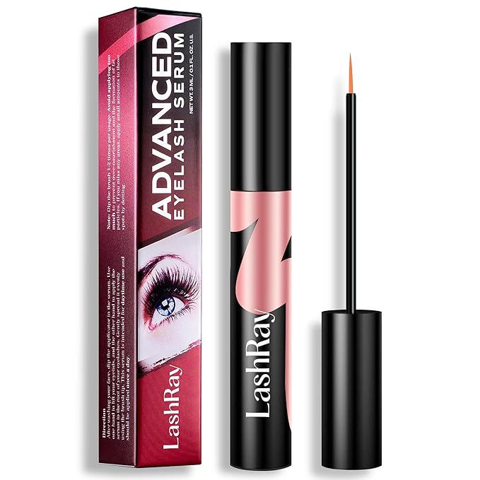 Lash Serum for Eyelash Growth: LashRay Eyelash Enhancing Serum to Grow Longer Thicker Eyelashes and Eyebrows