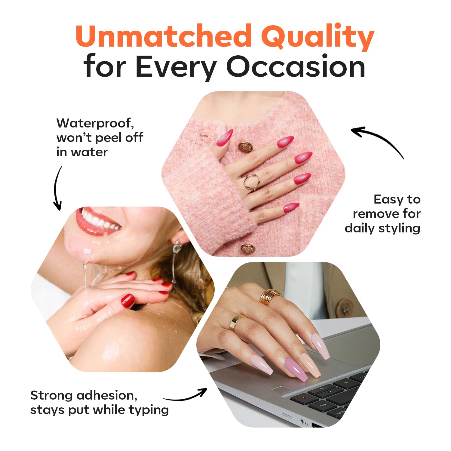 modelones Nail Adhesive Tabs 240pcs - UV Jelly Nail Glue Stickers for Press on Waterproof Breathable Double Sided Sticky Tabs Need Curing 10 Sheet 12 Sizes