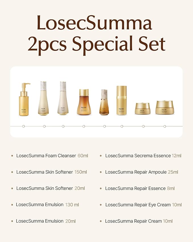 SU:M LOSECSUMMA Essence Duo Set (4 fl oz) - Advanced Anti-Aging Skincare. Infused with Troxerutin Complex™, Repair Elixir™, Avenaserine™ and Fermentation Technology