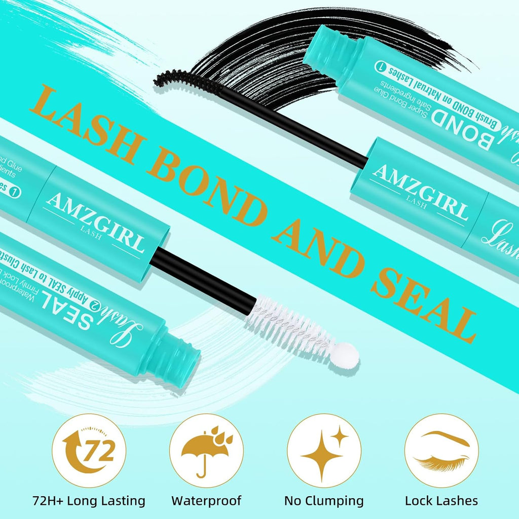 Lash Extension Kit 240Pcs 30D Individual Lashes Clusters Kit,Lash Bond And Seal for Eyelashes Extensions,Lash Applicator Tool For False Eyelash Cluster Kit(30D,D-Mix9-16mm)