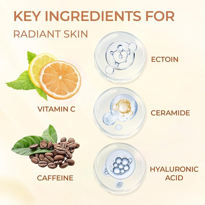 Super Vitamin C Serum for Women Over 70 - Hydrating Anti-Aging with Vitamin C Caffeine - Facial Skin Care for Mature Skin, Firming, Lifting, Smoothing, All in One Formula 1.69 fl oz