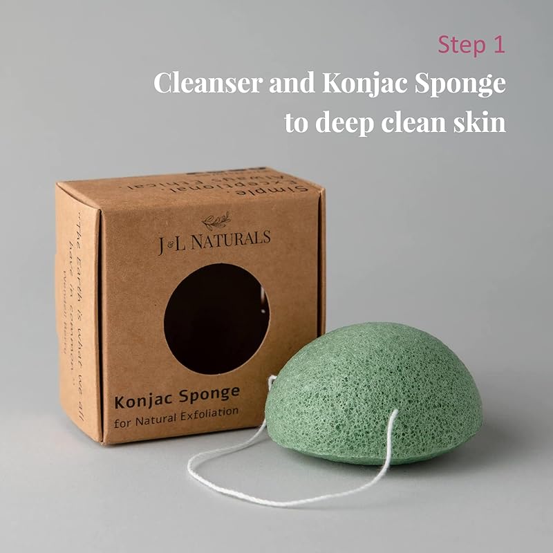 J&L Naturals Simple Skin Regimen Kit With Cleansing Bar, Face Salve, Konjac Sponge, Lip Balm | For Sensitive and Acne-Prone Skin | Zero Waste (Calm (sensitive, acne-prone skin), Exceptional)