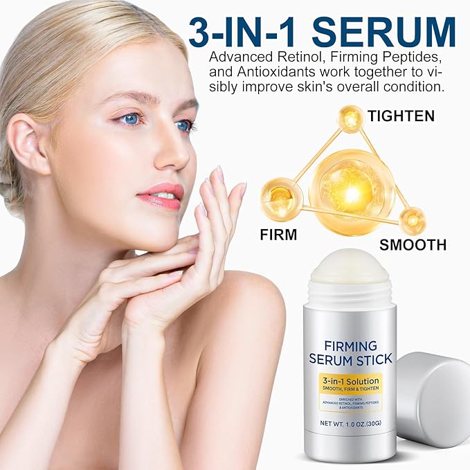 Retinol Firming Serum Stick, Retinol Face Stick with Antioxidants to Visibly Tighten and Firm Wrinkles, Advanced Firming & Wrinkle-Reducing Cream for Face and Body