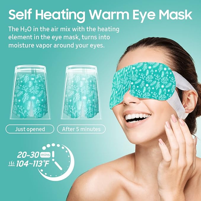 Steam Eye Mask, 10 Packs Heated Eye Mask, Self Heating Disposable SPA Warm Compress for Eyes Sleep Mask, Soothing Moist Heat Eye Masks, Travel Essentials & Relaxation Gifts (Unscented)