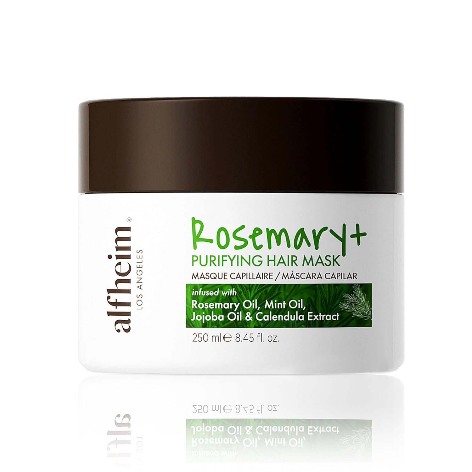 ALFHEIM Rosemary+ Purifying Hair Mask | Deep Moisturizing & Scalp Balancing Treatment | Infused with Rosemary, Peppermint Oil & Jojoba Oil | For Oily Hair, Dandruff & Weakened Strands | 8.45 oz