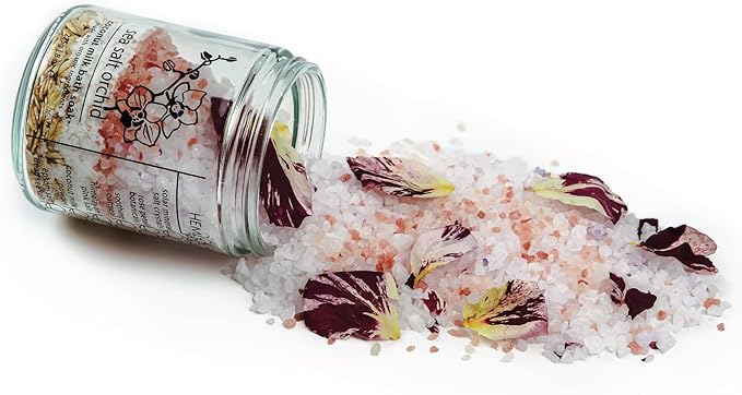 Hemlock Park Sea Salt Orchid Coconut Milk Bath Soak | Organic Coconut Milk, Botanicals, Dead Sea, Epsom, and Himalayan Pink Mineral Salts | 9.5 oz Jar