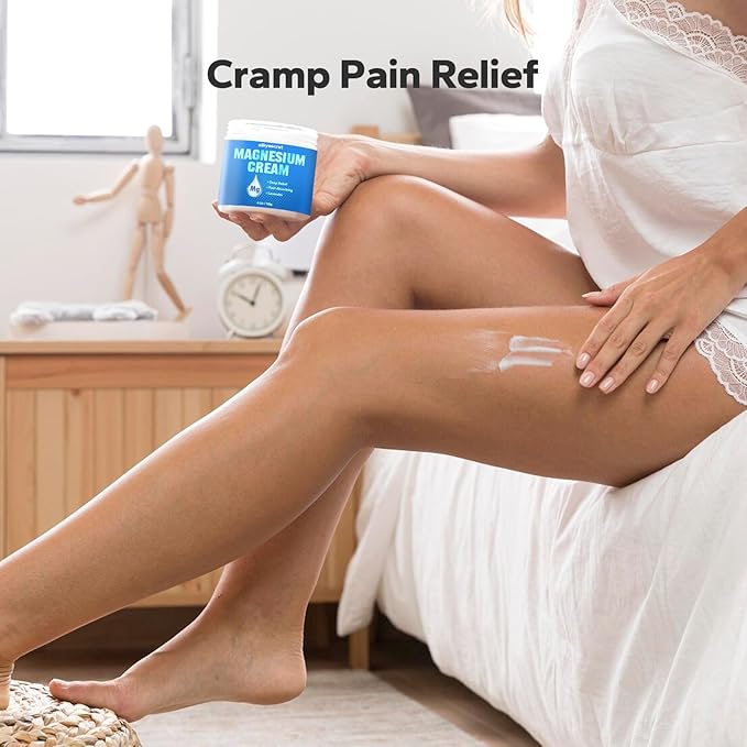 Magnesium Cream (4 Oz), Nighttime Magnesium Cream, Relief and Relaxation with Lavender Scent, Calming Magnesium Body Butter for All Skin Types