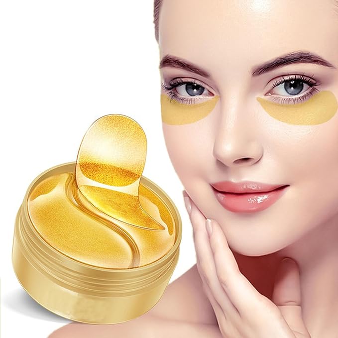 Under Eye Patches, Eye Mask, Eye Patches for Puffy Eyes and Dark Circles Reduce Eye Bags Fine Lines Smooth Wrinkle, Anti-Aging,Hydrating, 24K Gold Eye Skin care Pads with Collagen (60PCS)
