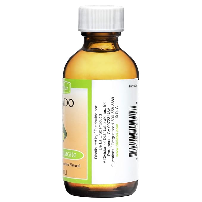 De La Cruz Avocado Oil - Expeller Pressed Pure 100% Avocado Oil for Hair and Body - Lightweight Body Oil for Dry Skin - 2 FL. OZ. (4 Bottles)